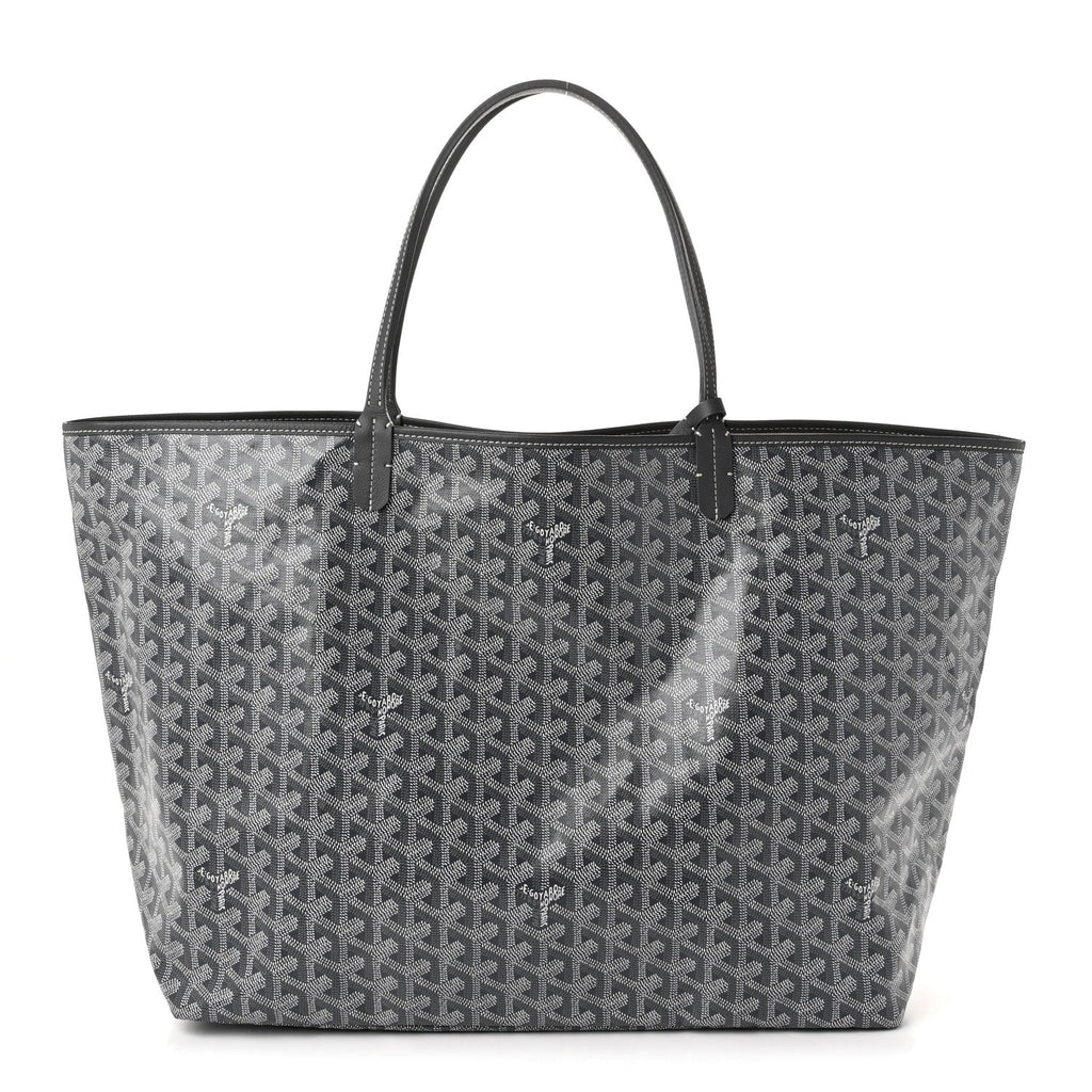 GOYARD Saint Louis GM Tote Bag – Grey Chevron Canvas & Leather Trim