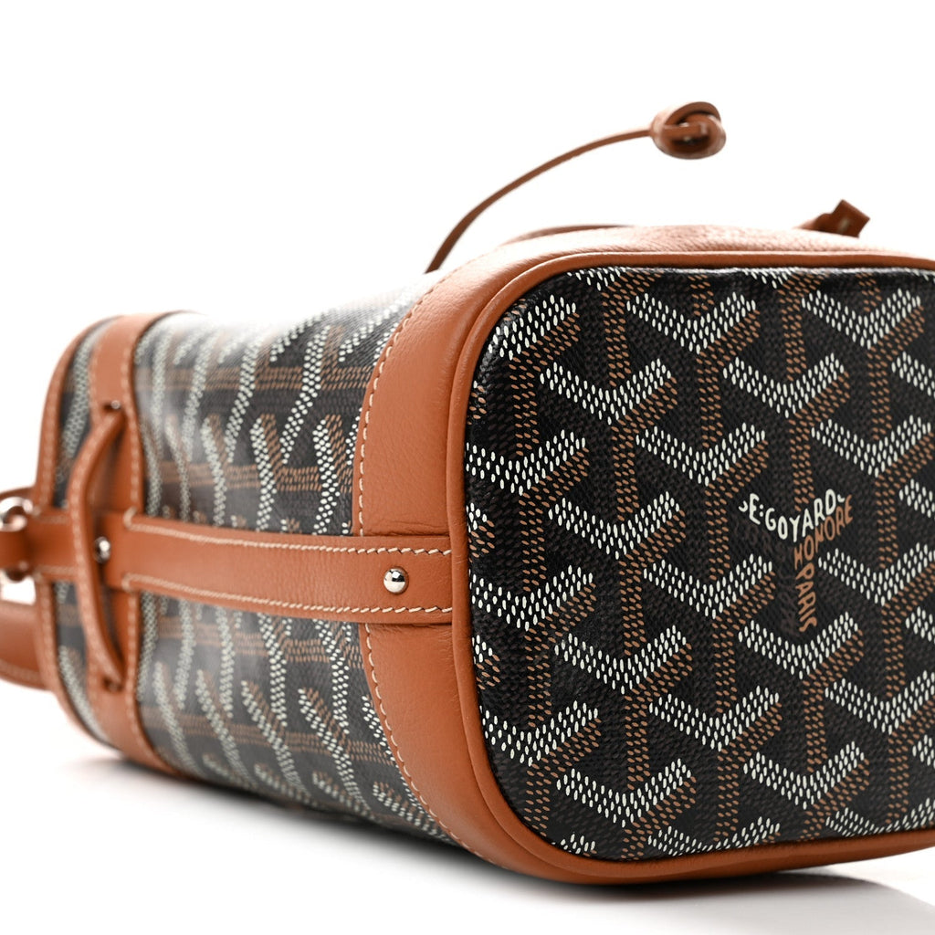 GOYARD Goyardine Petit Flot Mini Bucket Bag - Black & Gold
