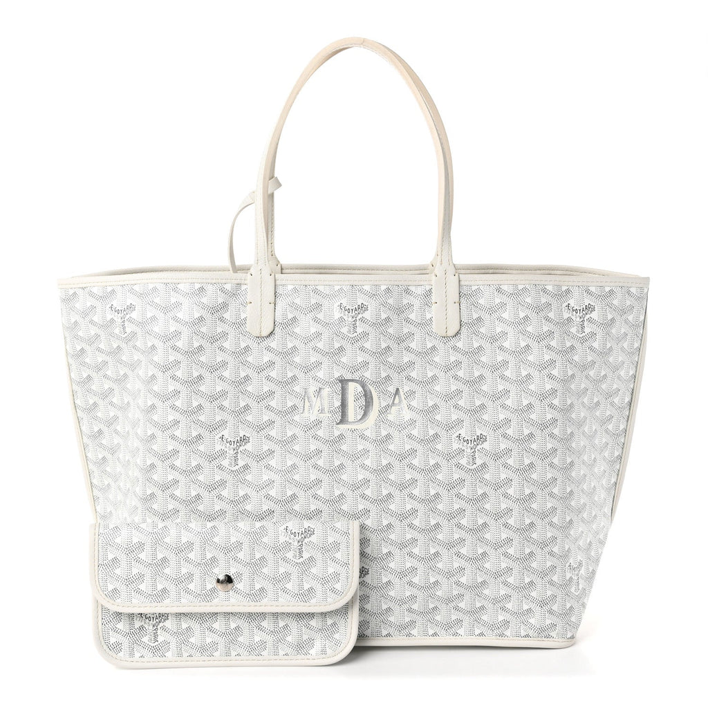 GOYARD Anjou PM Reversible Tote – White Chevron Canvas & Leather