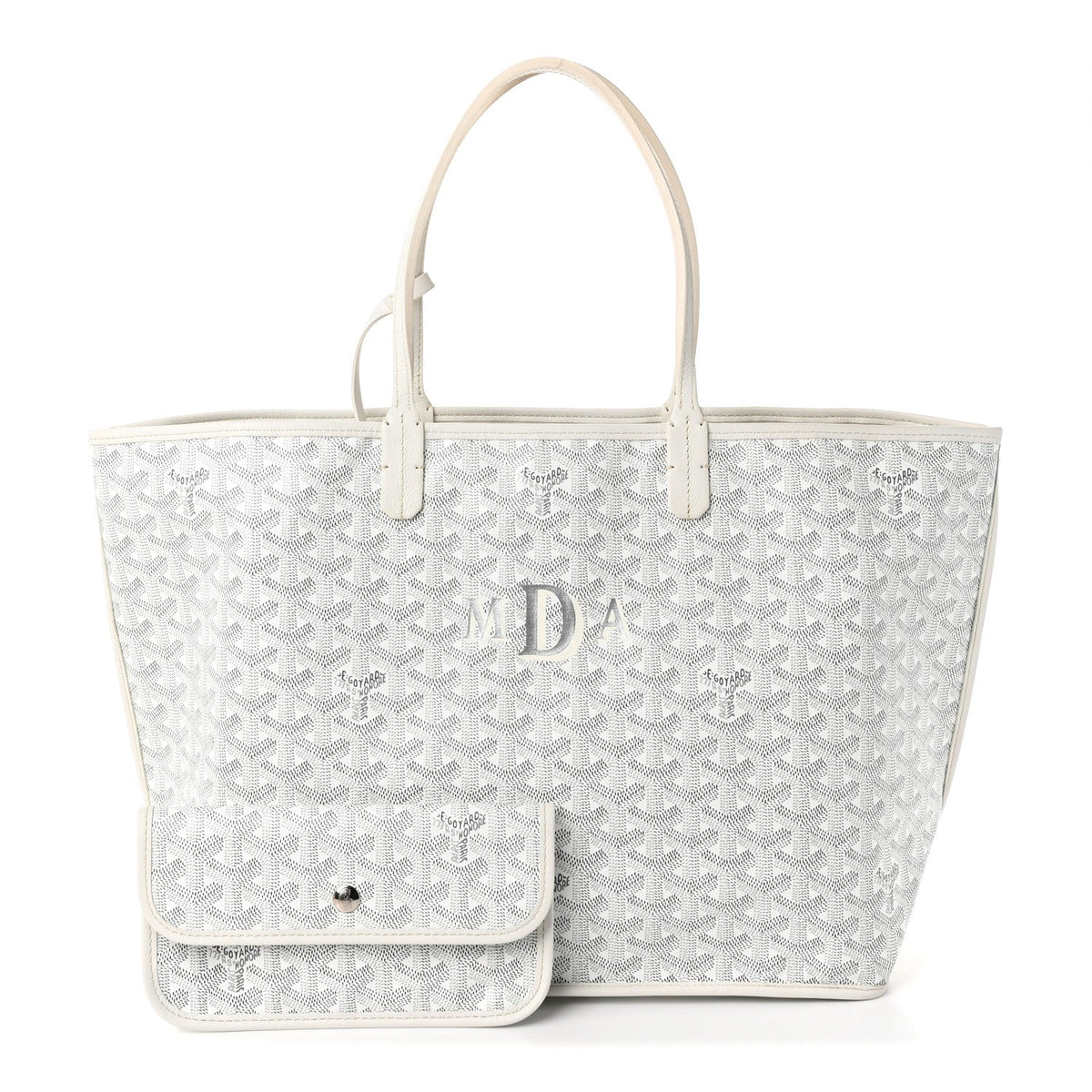 GOYARD Anjou PM Reversible Tote – White Chevron Canvas & Leather