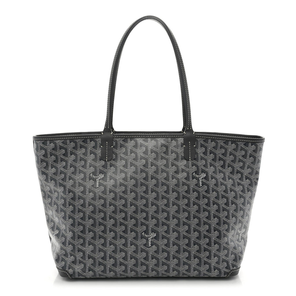 GOYARD Artois PM Tote Bag – Grey Chevron Canvas & Leather Trim
