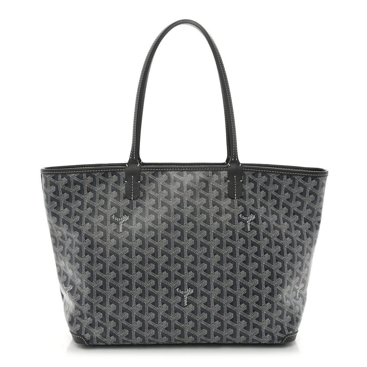 GOYARD Artois PM Tote Bag – Grey Chevron Canvas & Leather Trim