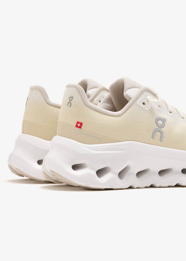 On Pale Yellow & White Sneakers with Sculpted Cutout Sole