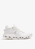 On All-White Low-Top Sneakers with Cutout Sole