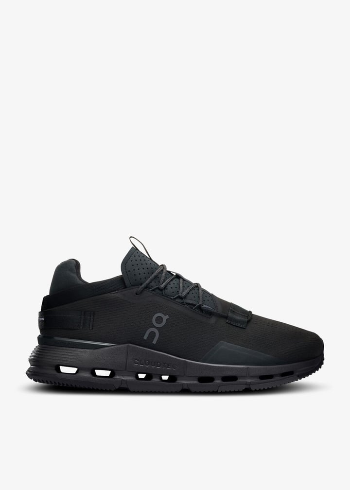 On All-Black Low-Top Sneakers with Cutout Sole