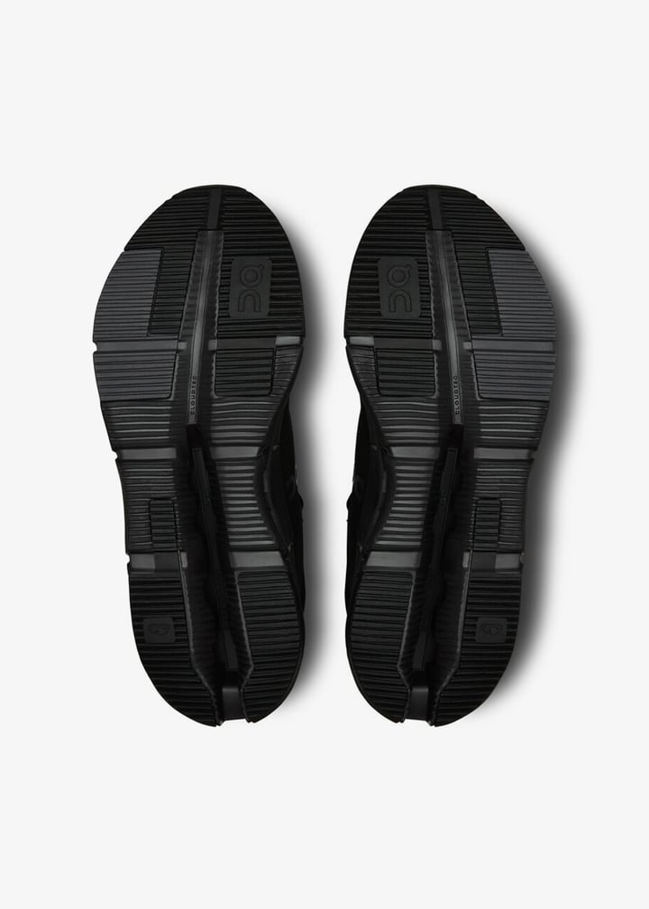On All-Black Low-Top Sneakers with Cutout Sole