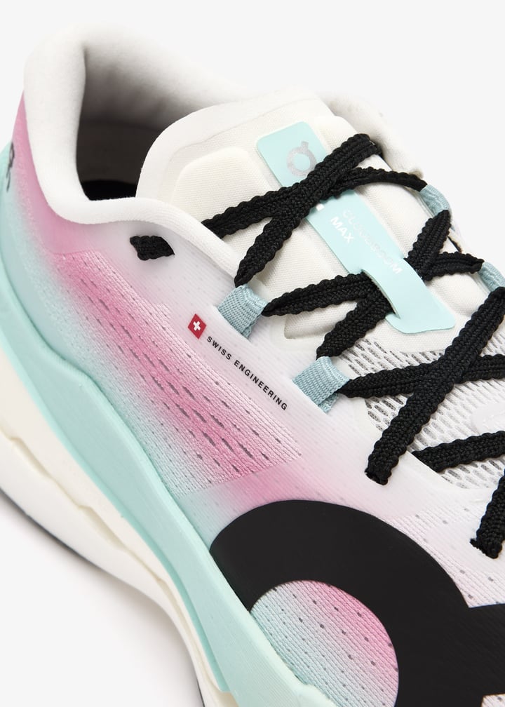 On White, Pink and Mint Gradient Sneakers with Cutout Sole