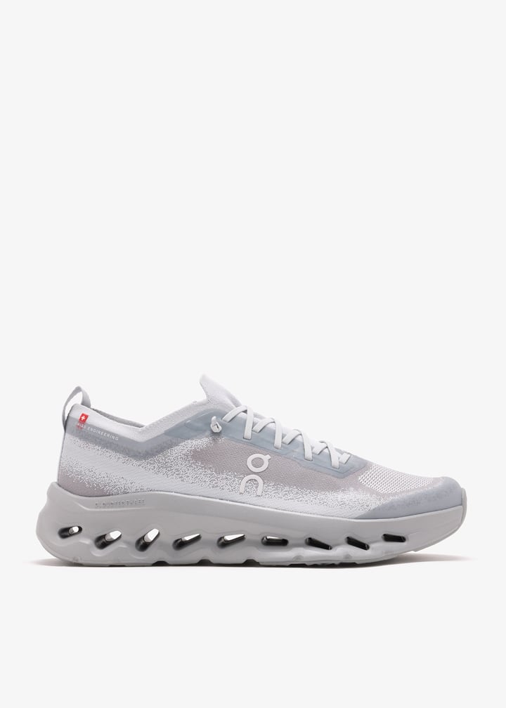 On Light Grey & White Sneakers with Sculpted Cutout Sole
