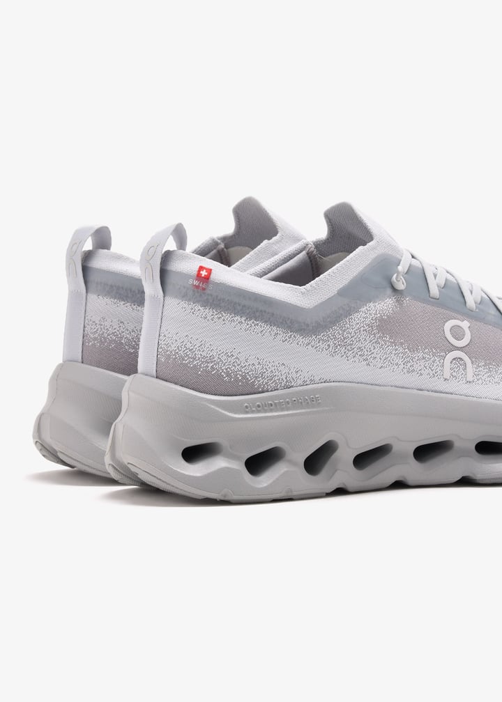 On Light Grey & White Sneakers with Sculpted Cutout Sole