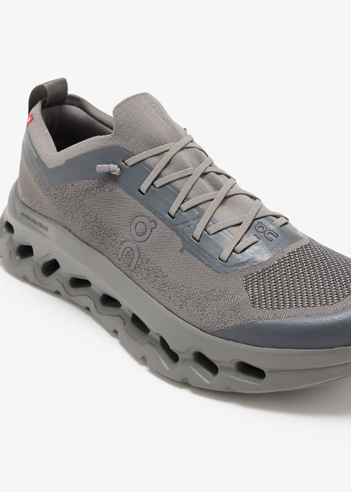 On Grey Lace-Up Sneakers with Sculpted Cutout Sole
