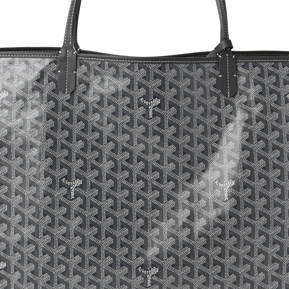 GOYARD Saint Louis GM Tote Bag – Grey Chevron Canvas & Leather Trim