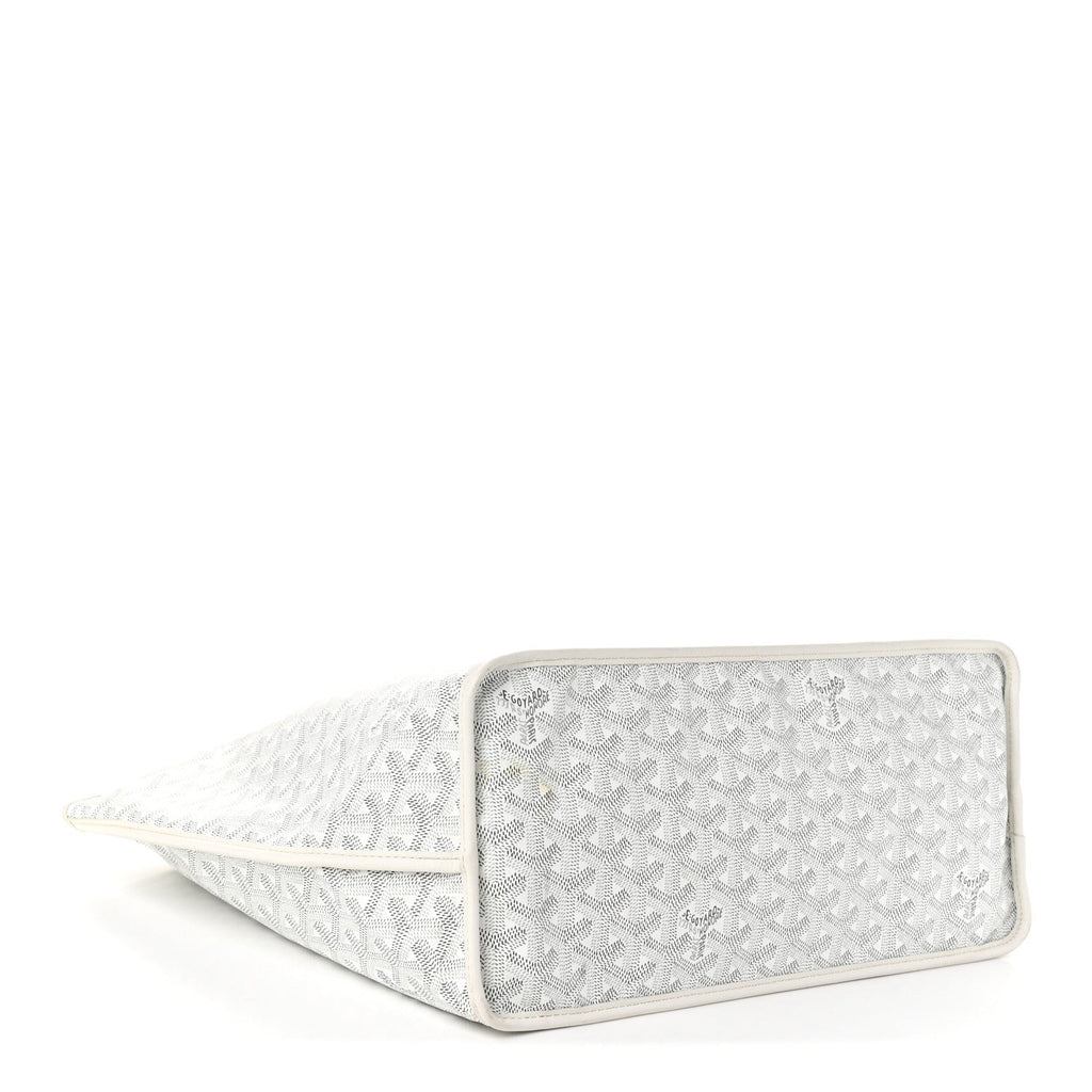 GOYARD Anjou PM Reversible Tote – White Chevron Canvas & Leather