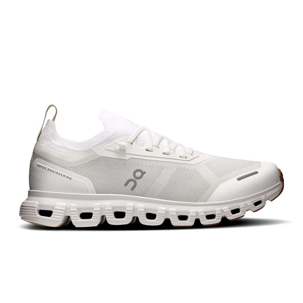 On White Mesh Sneakers with Segmented Cutout Sole