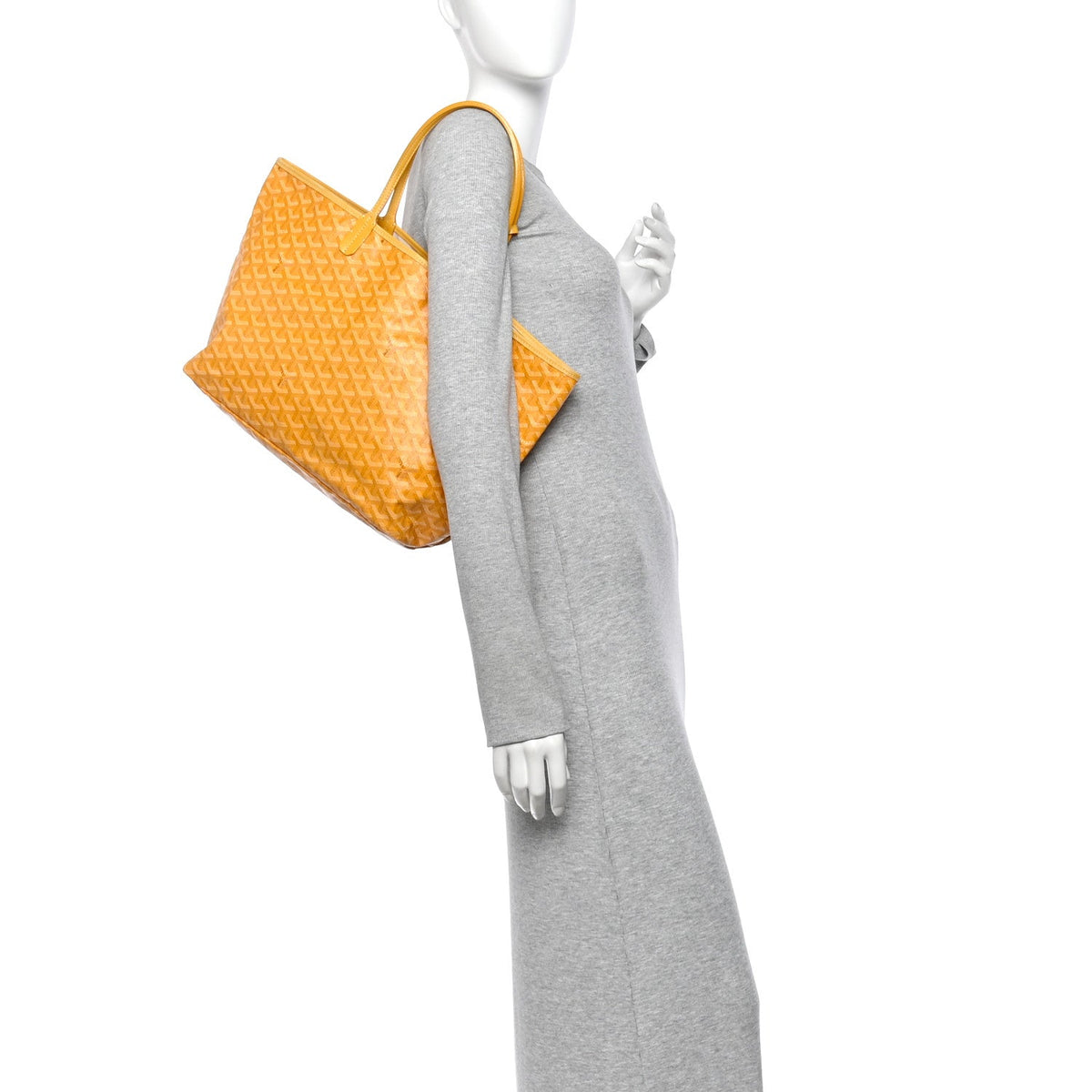GOYARD Saint Louis PM Tote Bag – Yellow Chevron Canvas & Leather Trim