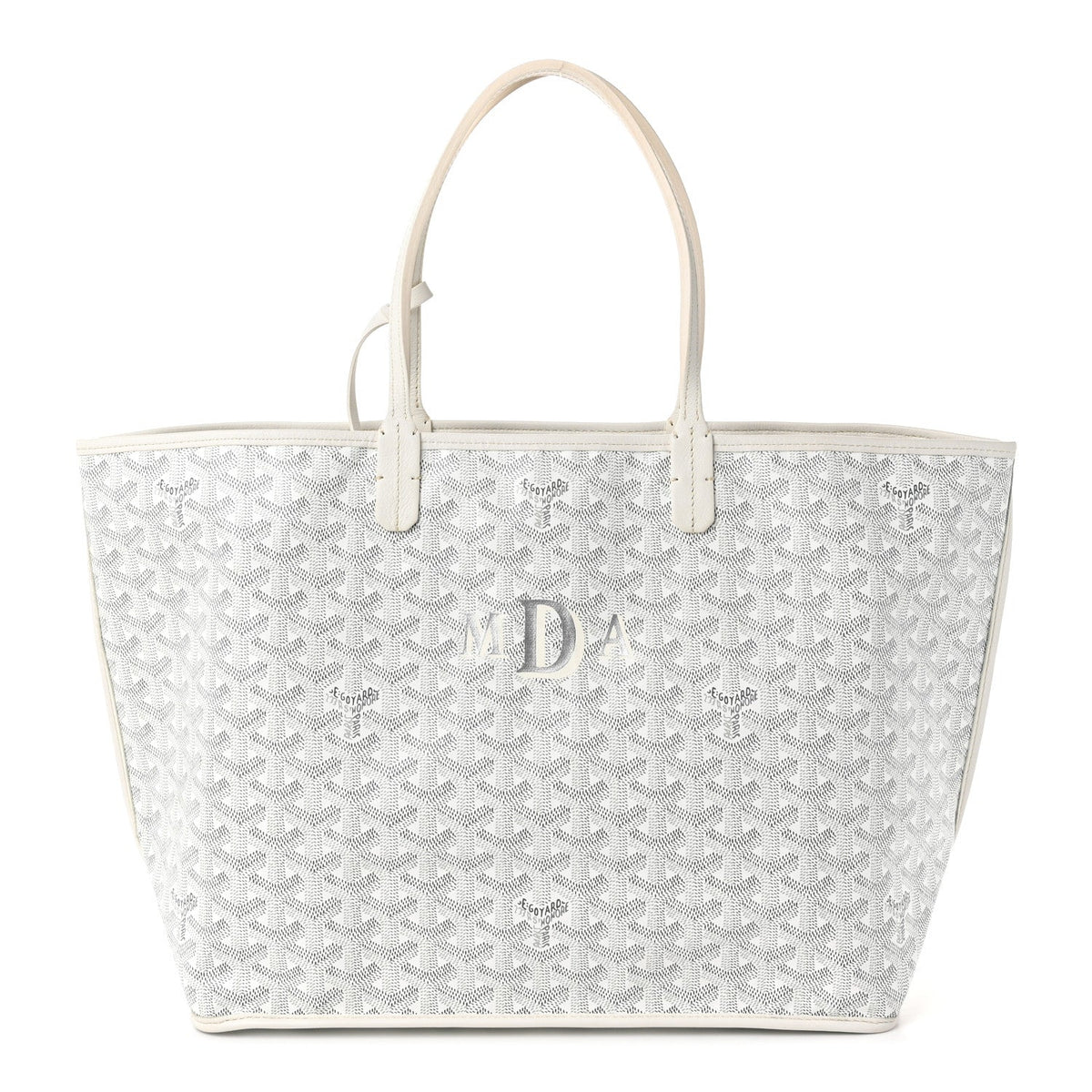 GOYARD Anjou PM Reversible Tote – White Chevron Canvas & Leather