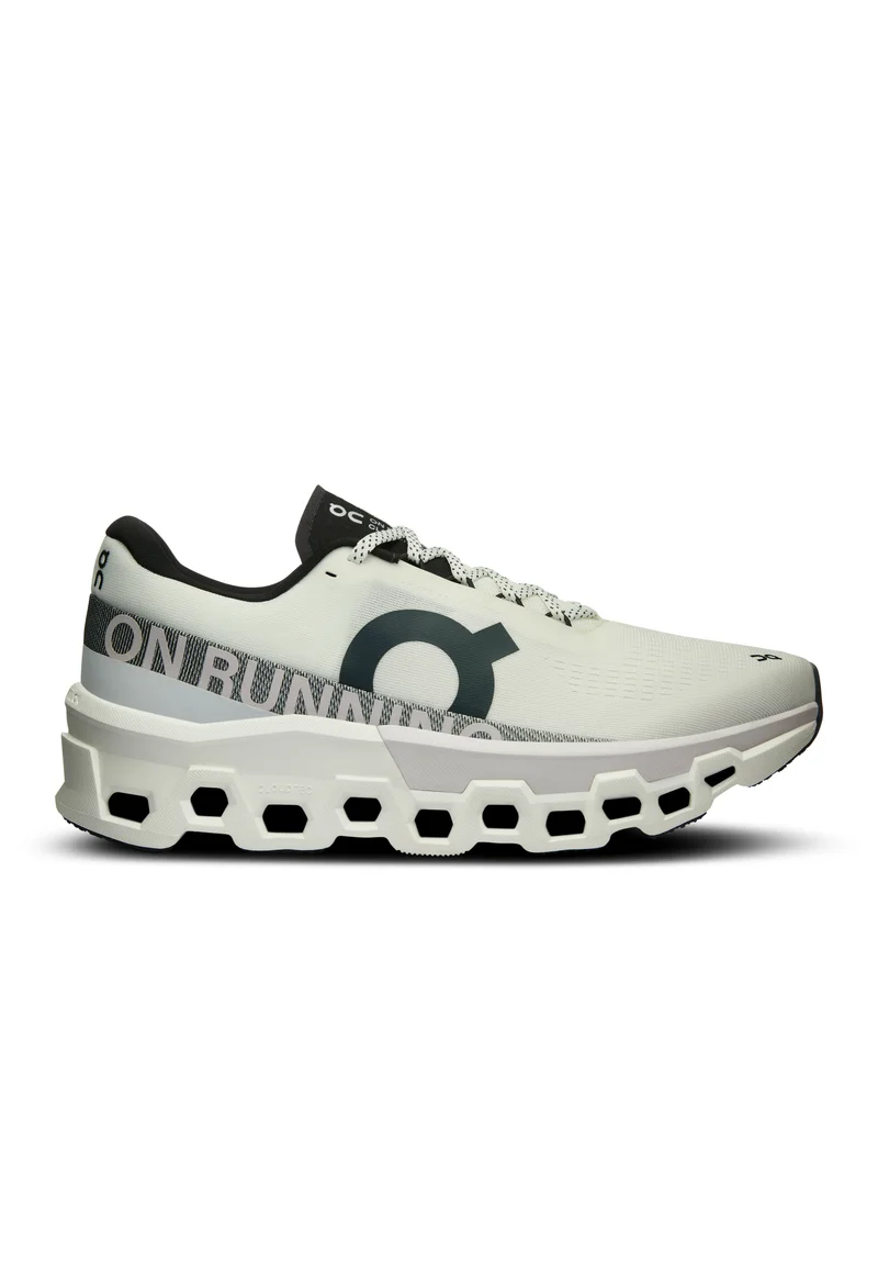 On Cloudmonster 2 White Black Road Running Shoes Cushioned Athletic Sneakers