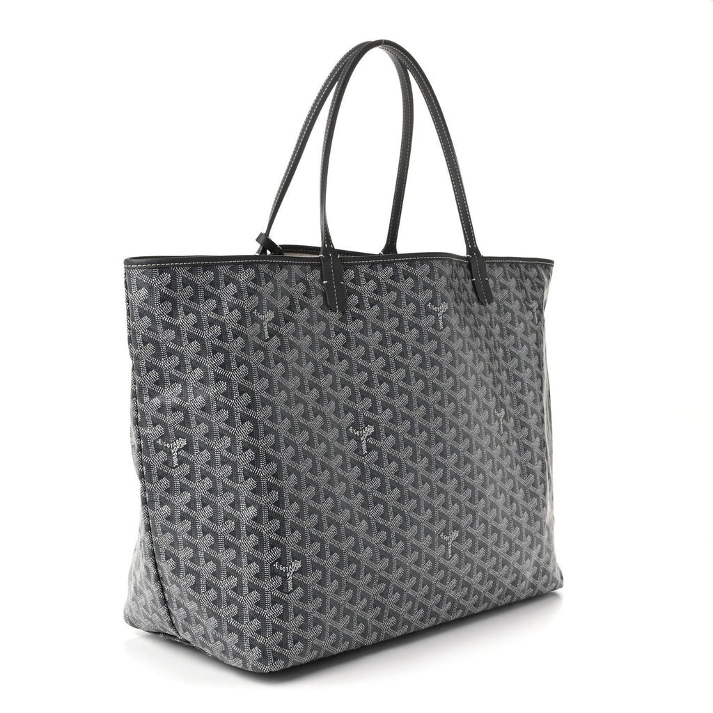 GOYARD Saint Louis GM Tote Bag – Grey Chevron Canvas & Leather Trim