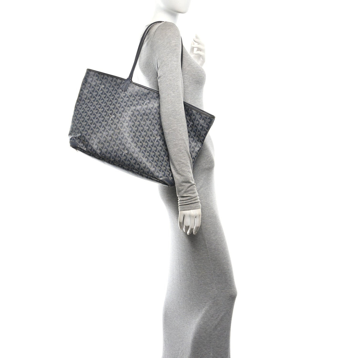 GOYARD Goyardine Artois MM Zip-Top Tote Bag - Grey