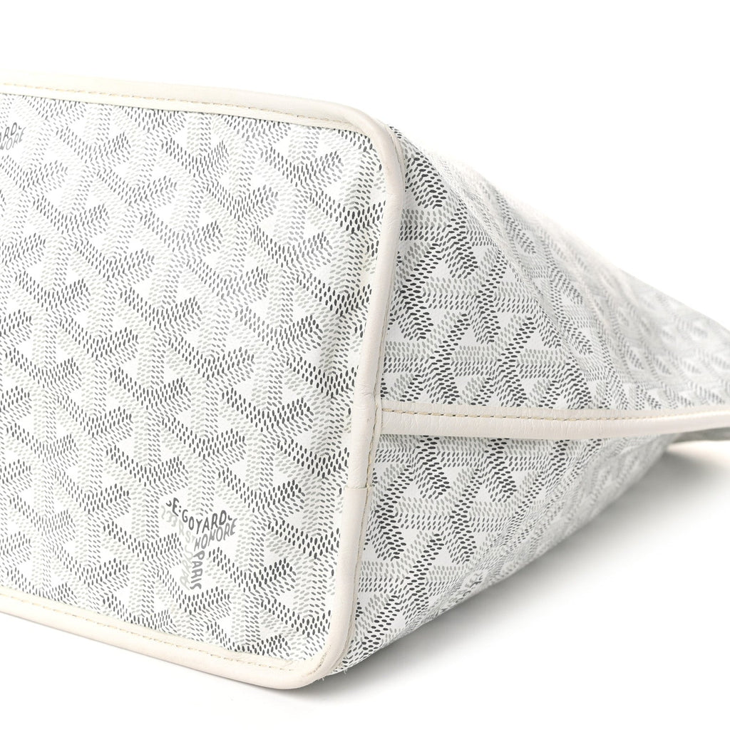 GOYARD Anjou PM Reversible Tote – White Chevron Canvas & Leather