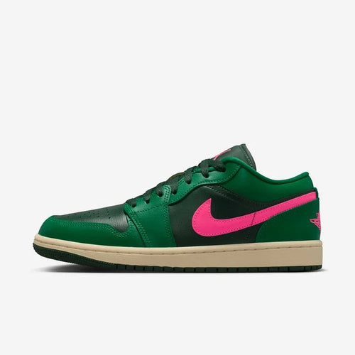 Air Jordan 1 Low Sneakers – Green & Pink