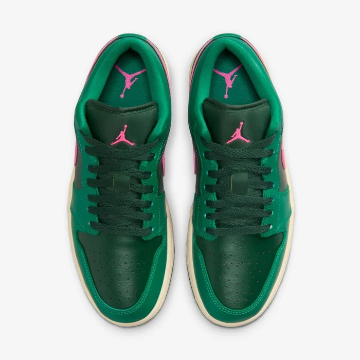 Air Jordan 1 Low Green & Black with Hot Pink Accents