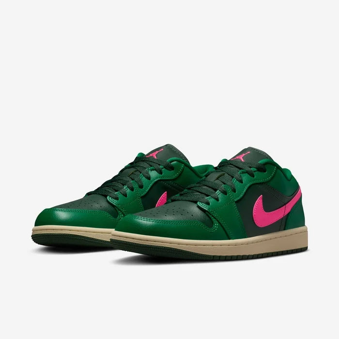 Air Jordan 1 Low Sneakers – Green & Pink