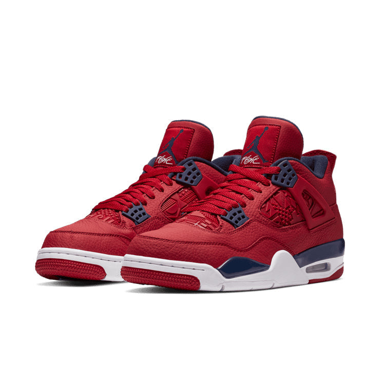 Air Jordan 4 Retro FIBA Sneakers – Red, Navy & White