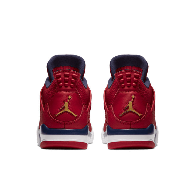 Air Jordan 4 Retro FIBA Sneakers – Red, Navy & White
