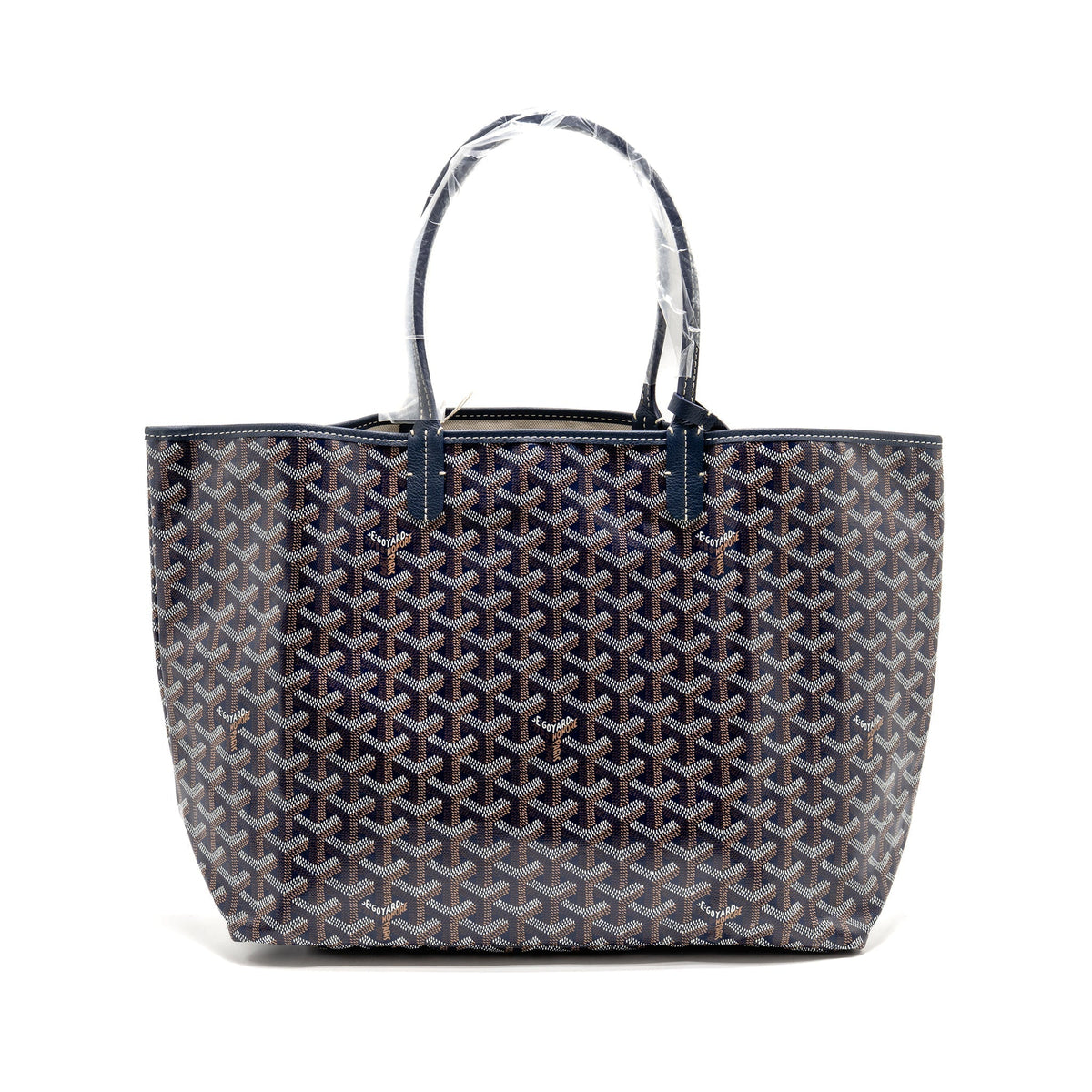 Goyard Saint Louis PM Tote Bag – Navy Blue Goyardine Canvas & Calfskin, Silver Hardware