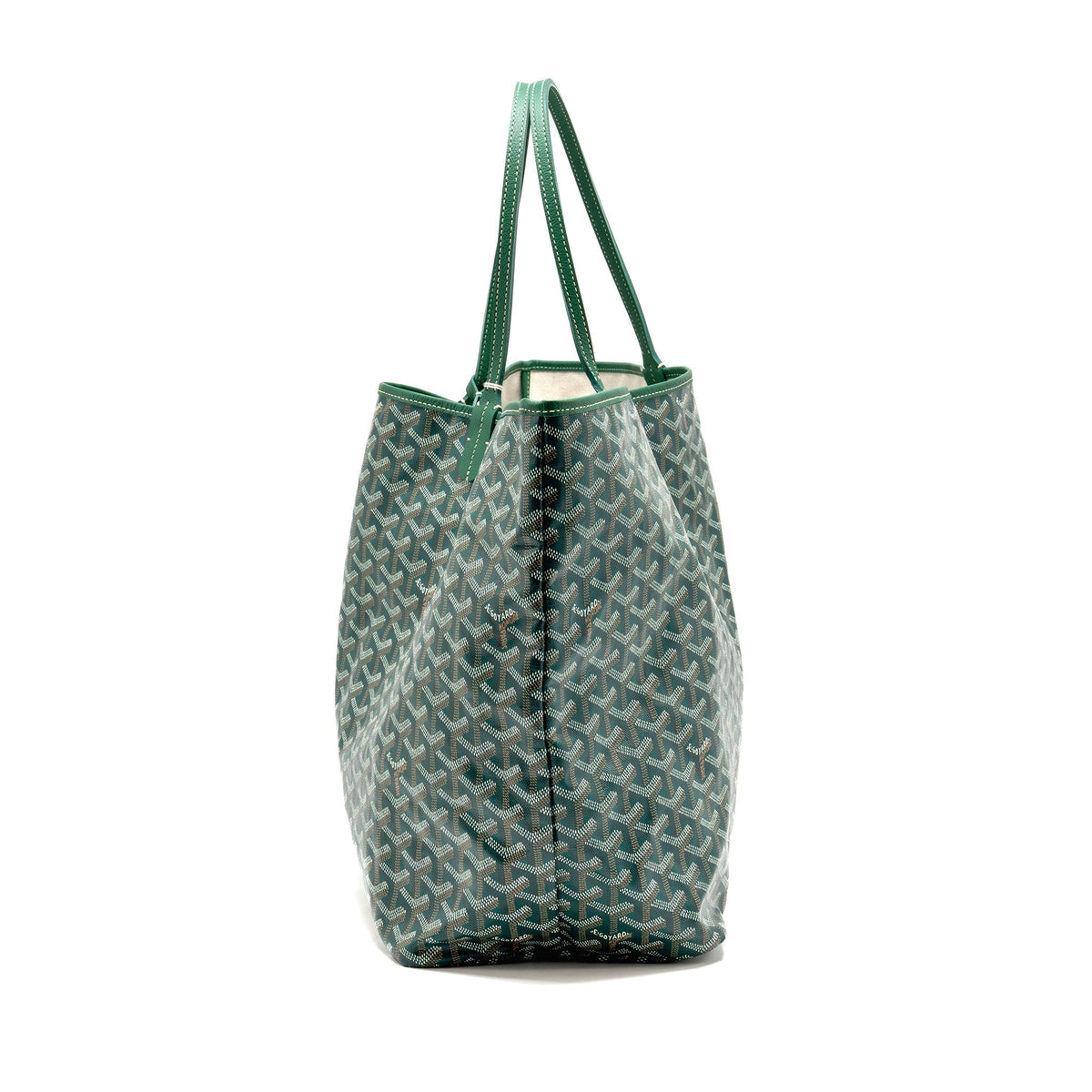 Saint Louis-Style GM Tote - Green Canvas & Calfskin Goyard