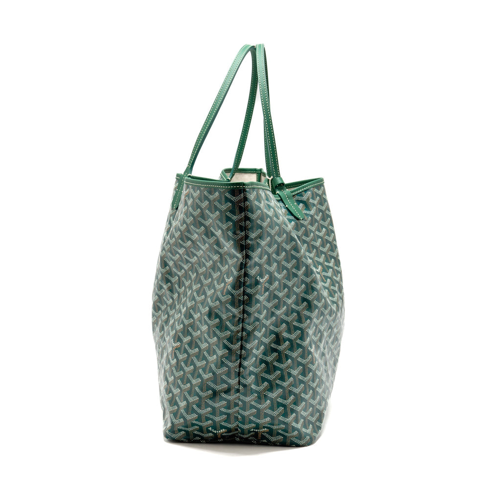 Saint Louis-Style GM Tote - Green Canvas & Calfskin Goyard