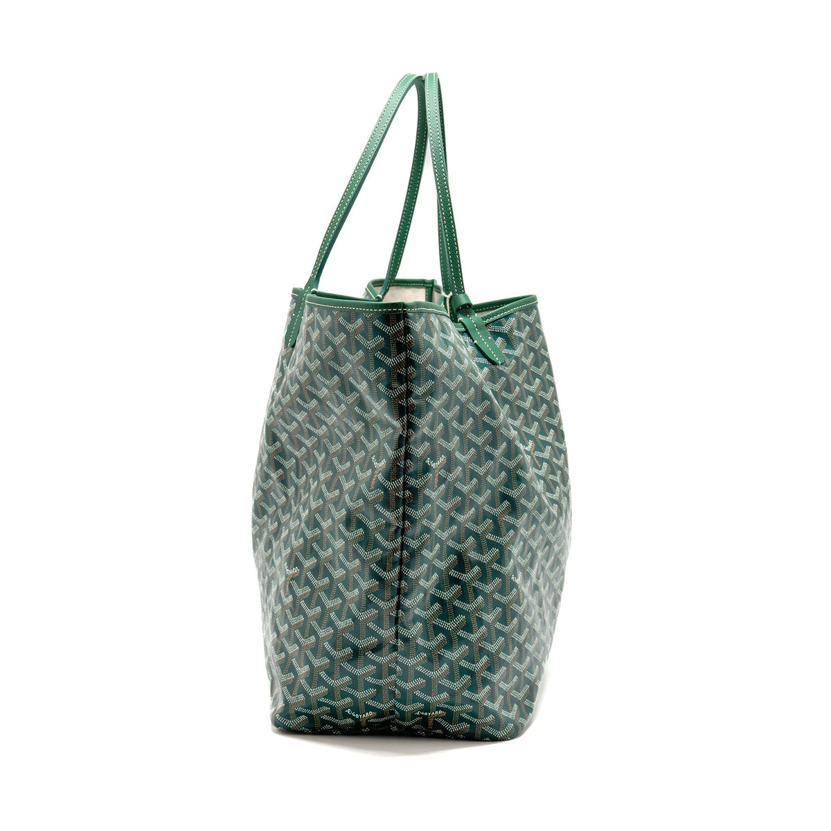 Saint Louis-Style GM Tote - Green Canvas & Calfskin Goyard