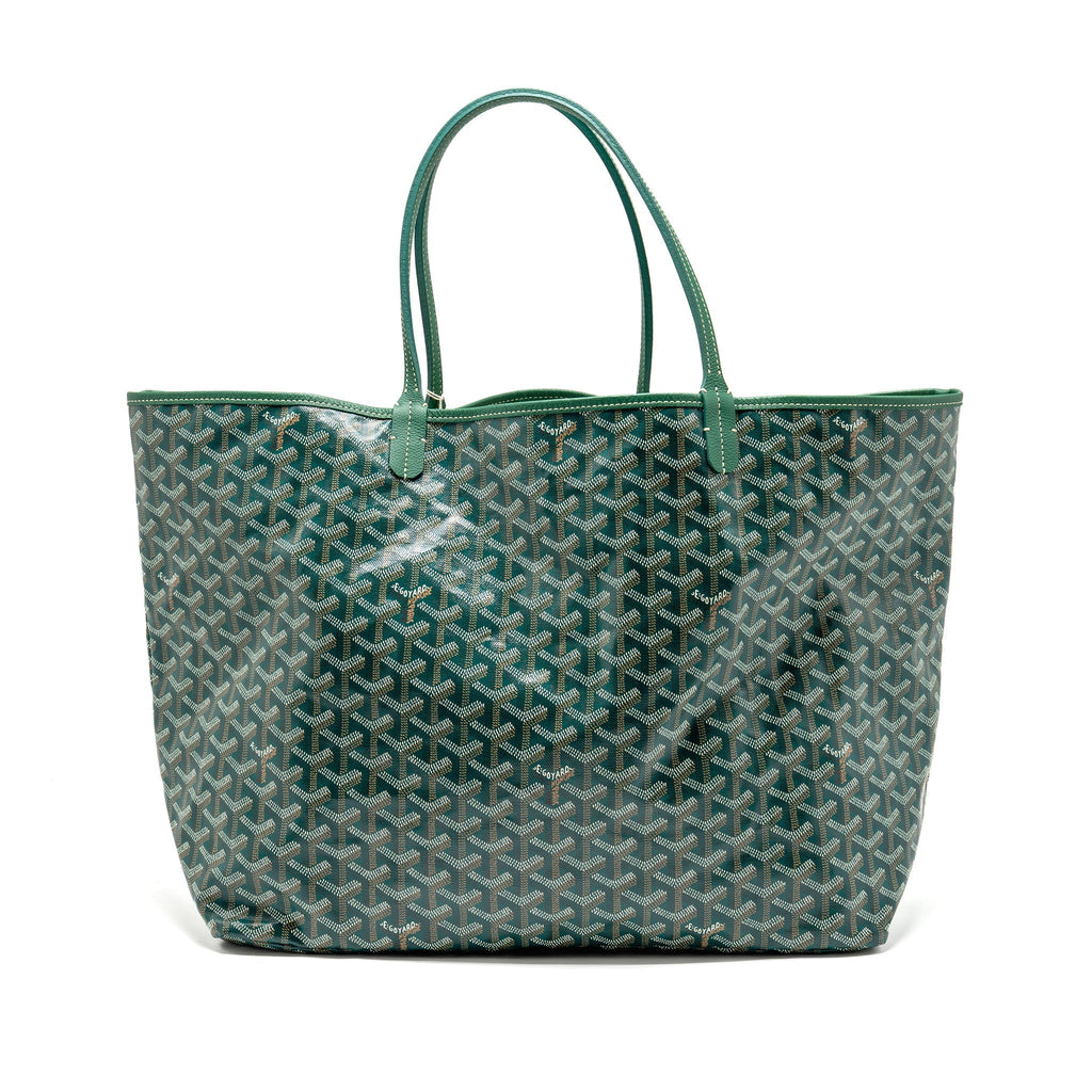 Saint Louis-Style GM Tote - Green Canvas & Calfskin Goyard