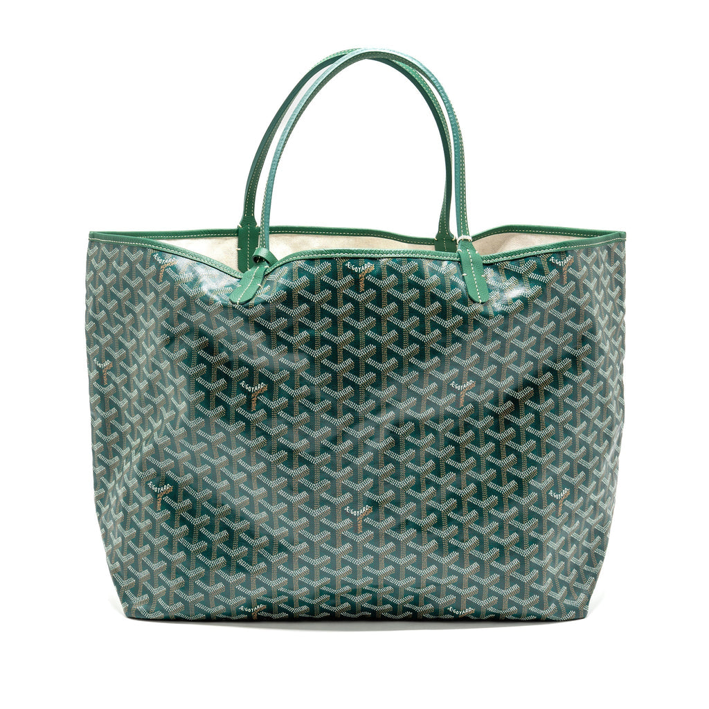 Saint Louis-Style GM Tote - Green Canvas & Calfskin Goyard