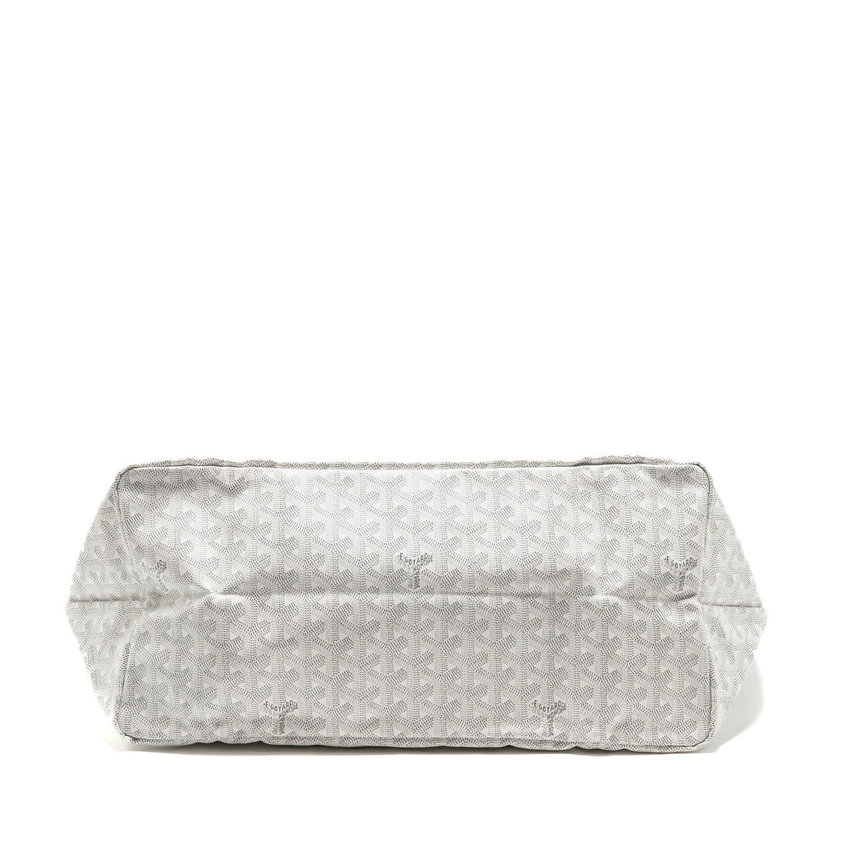 White Coated Canvas Tote with Calfskin Trim & Coin Pouch
