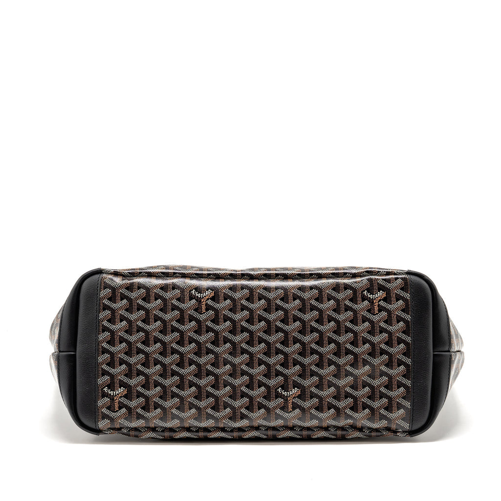 Goyard Artois MM Handbag – Black Goyardine Canvas & Calfskin, Silver Hardware