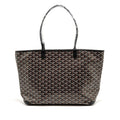 Goyard Artois MM Handbag – Black Goyardine Canvas & Calfskin, Silver Hardware
