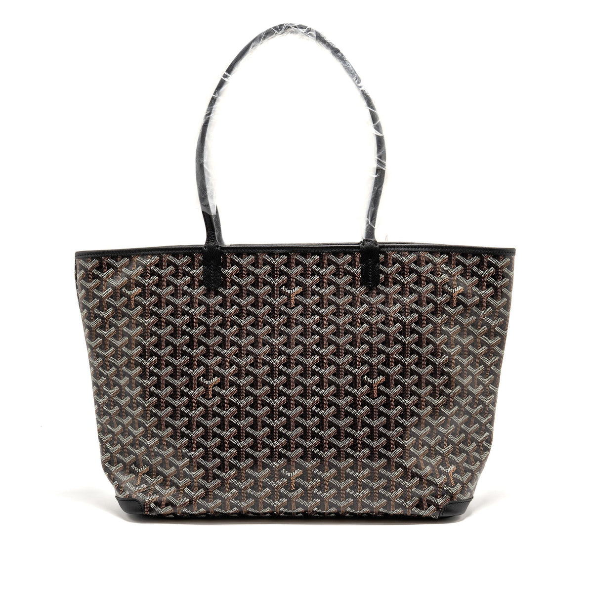 Goyard Artois MM Handbag – Black Goyardine Canvas & Calfskin, Silver Hardware
