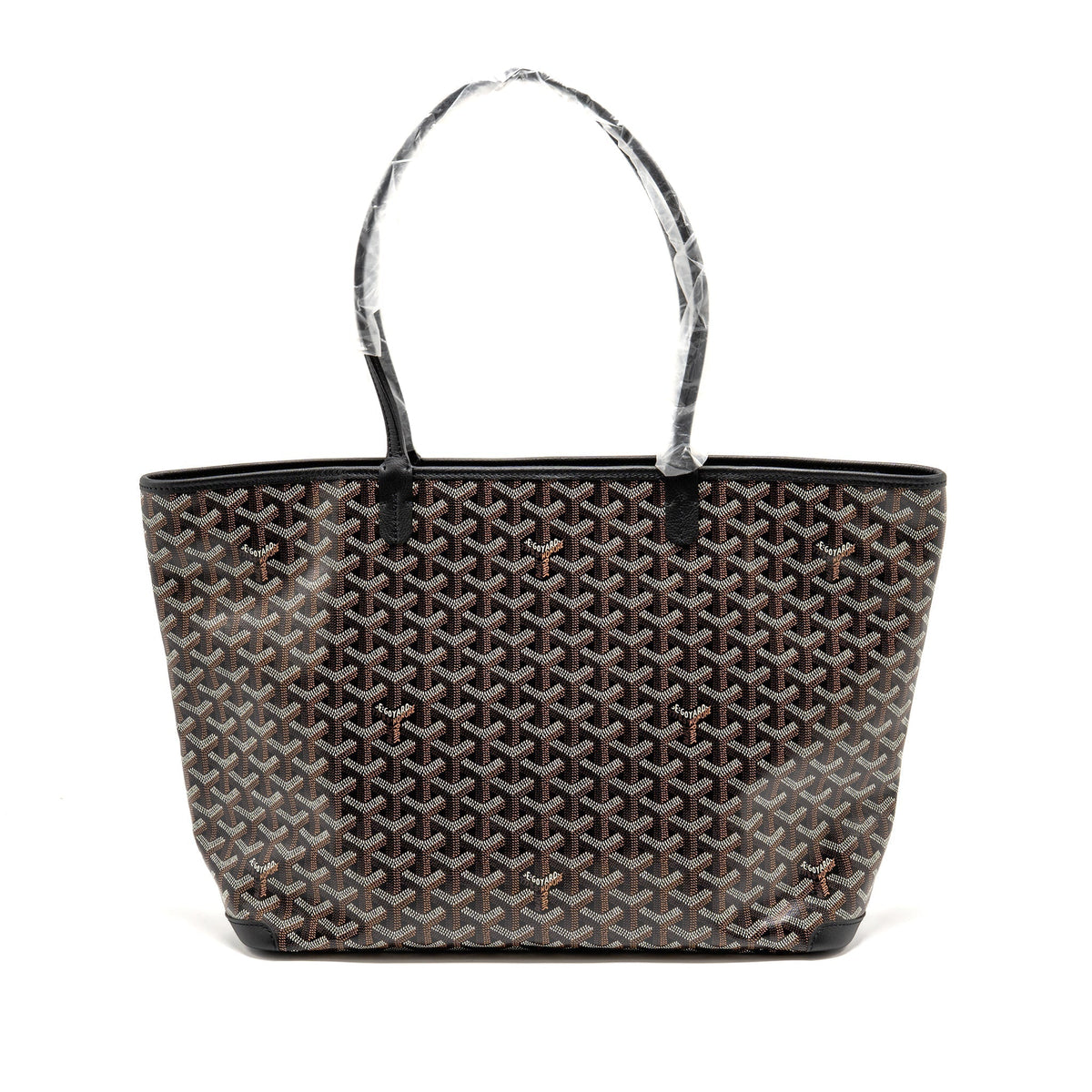Goyard Artois MM Handbag – Black Goyardine Canvas & Calfskin, Silver Hardware