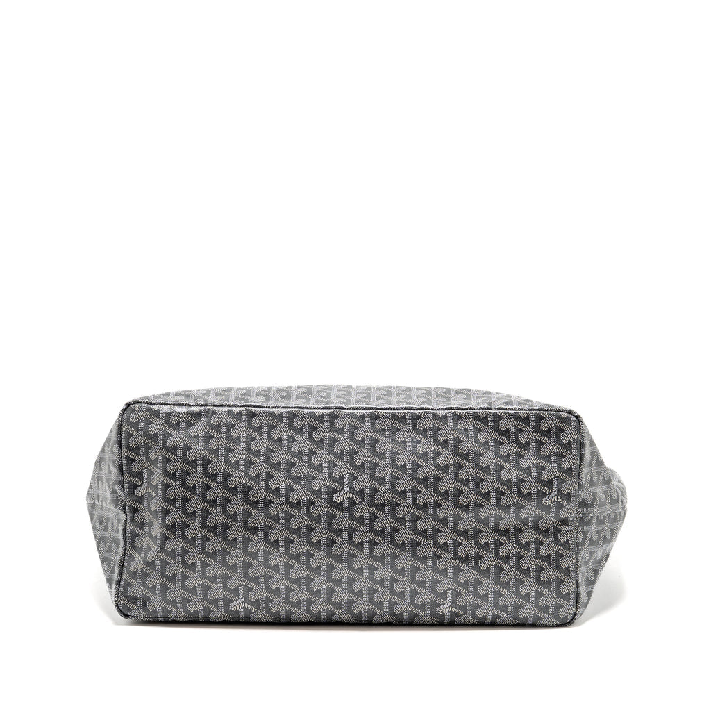 Saint Louis-Style GM Tote - Grey Canvas & Leather
