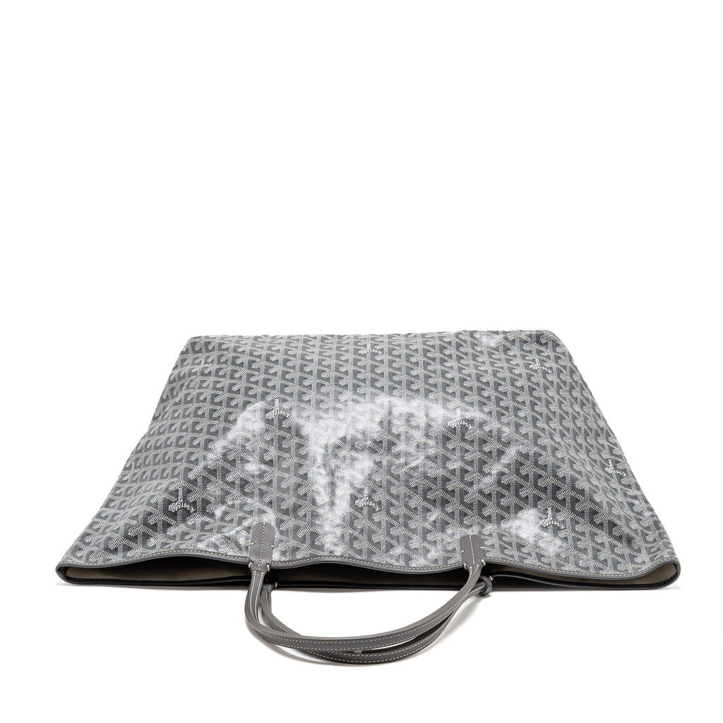 Saint Louis-Style GM Tote - Grey Canvas & Leather