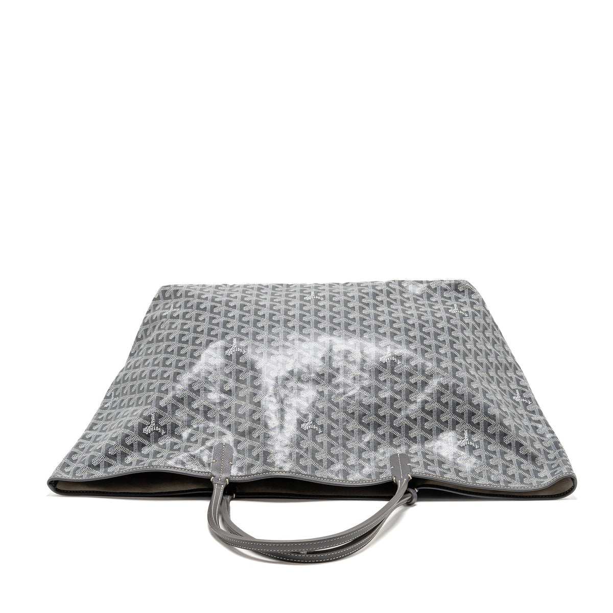 Saint Louis-Style GM Tote - Grey Canvas & Leather