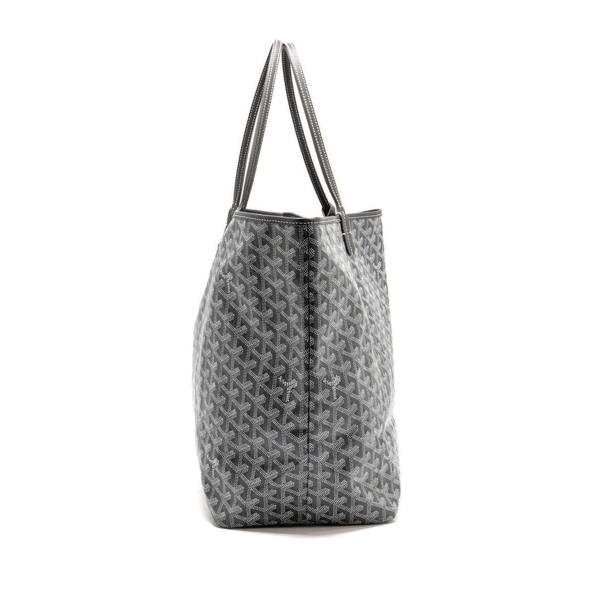 Saint Louis-Style GM Tote - Grey Canvas & Leather