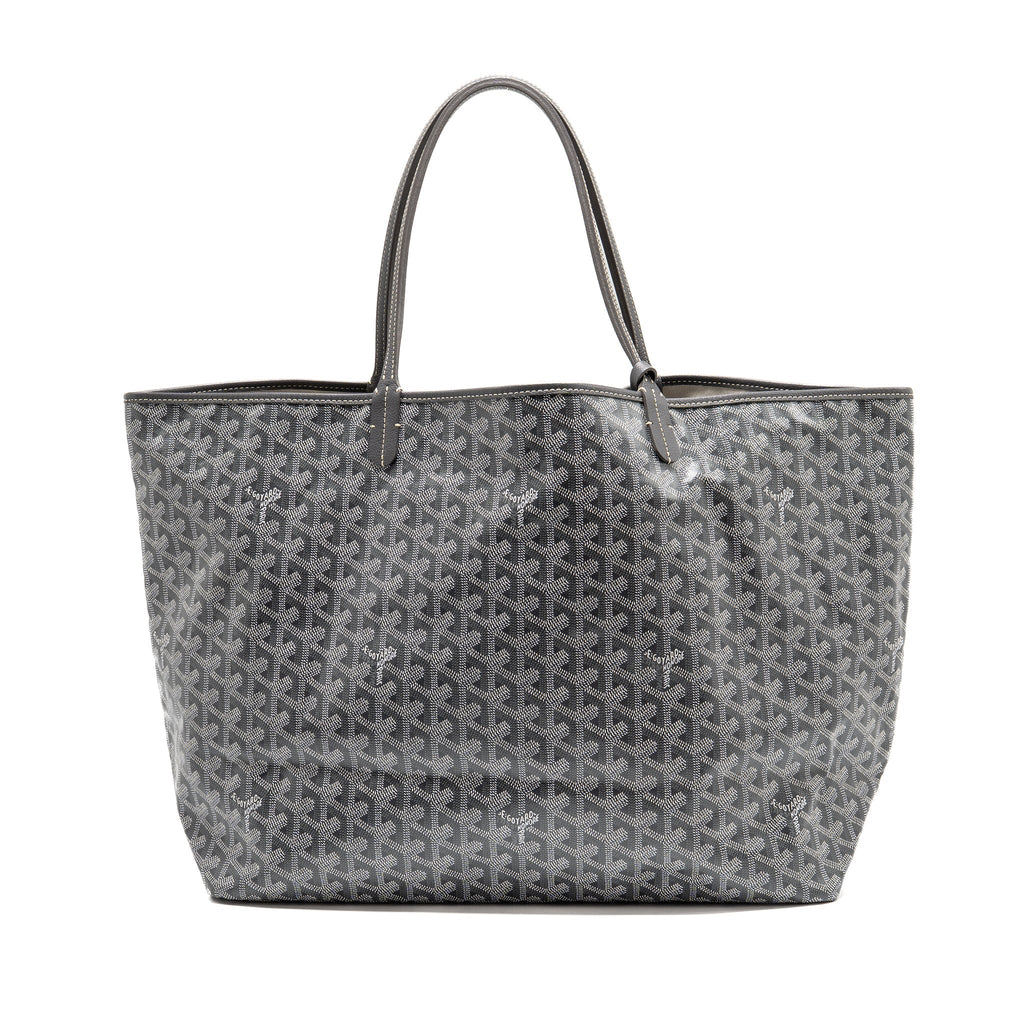 Saint Louis-Style GM Tote - Grey Canvas & Leather