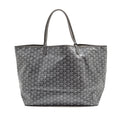 Saint Louis-Style GM Tote - Grey Canvas & Leather