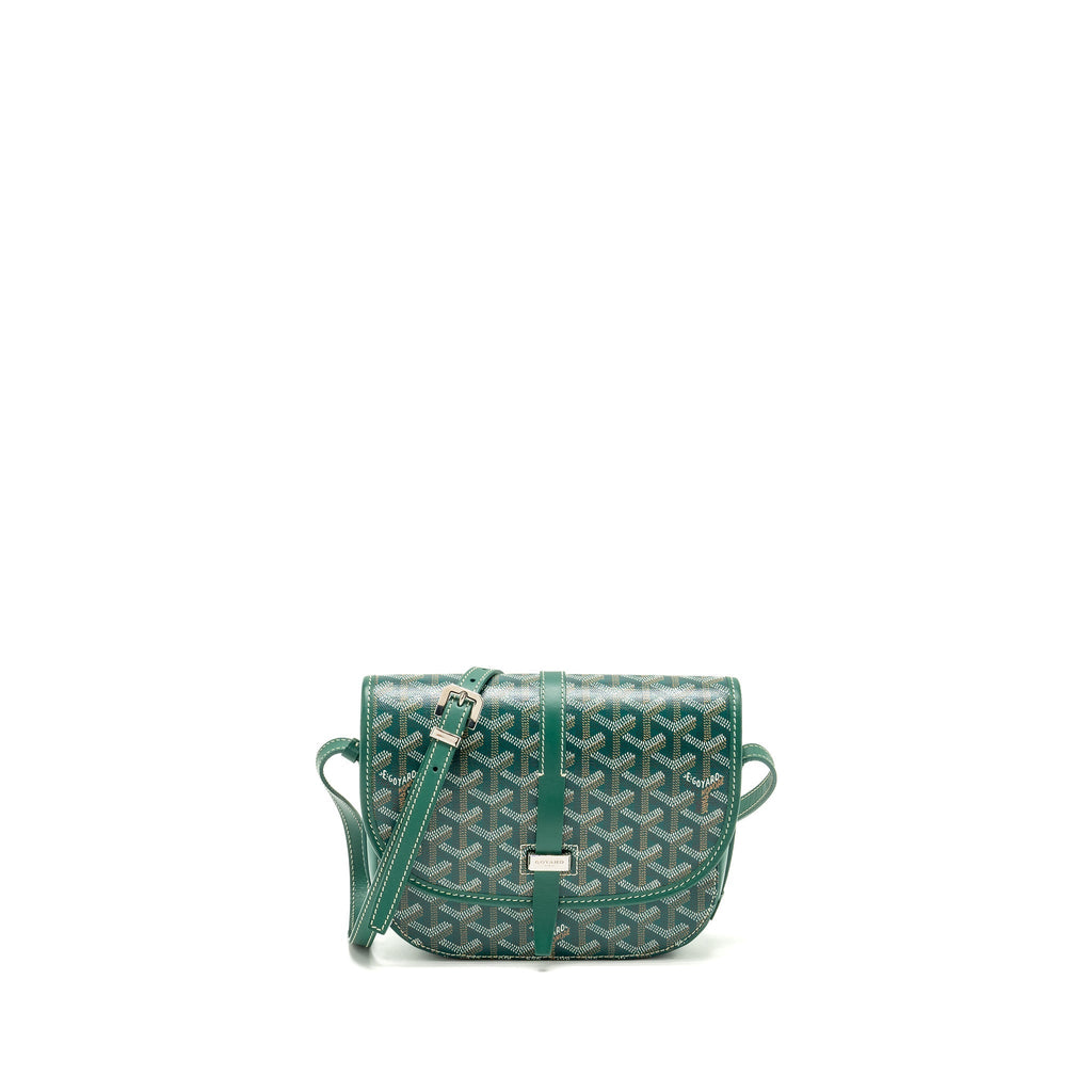 Goyard Belvedere PM Messenger Bag – Green Goyardine Canvas, Silver Hardware