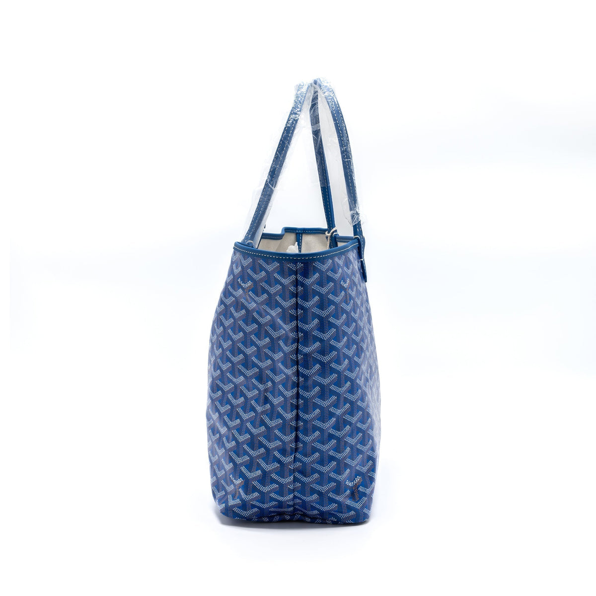 Saint Louis-Style PM Tote - Blue Canvas & Leather