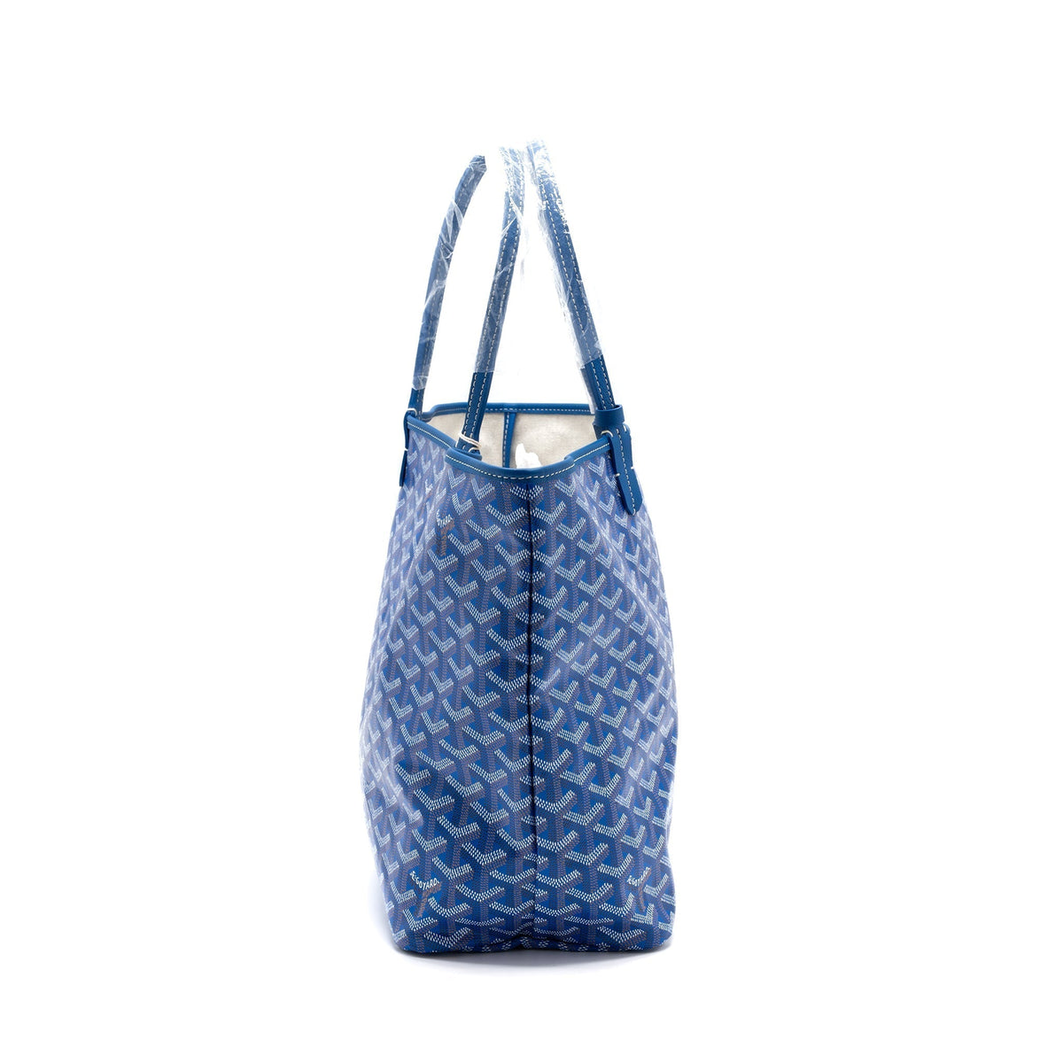 Saint Louis-Style PM Tote - Blue Canvas & Leather