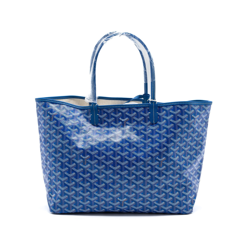 Saint Louis-Style PM Tote - Blue Canvas & Leather