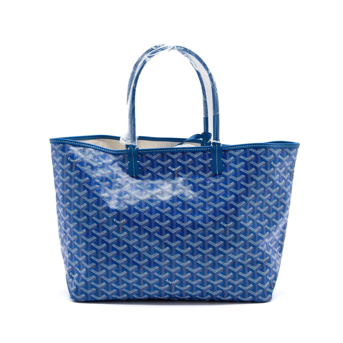 Saint Louis-Style PM Tote - Blue Canvas & Leather